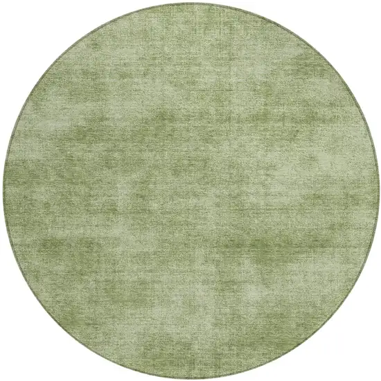 8' Green Round Washable Indoor Outdoor Area Rug Photo 2