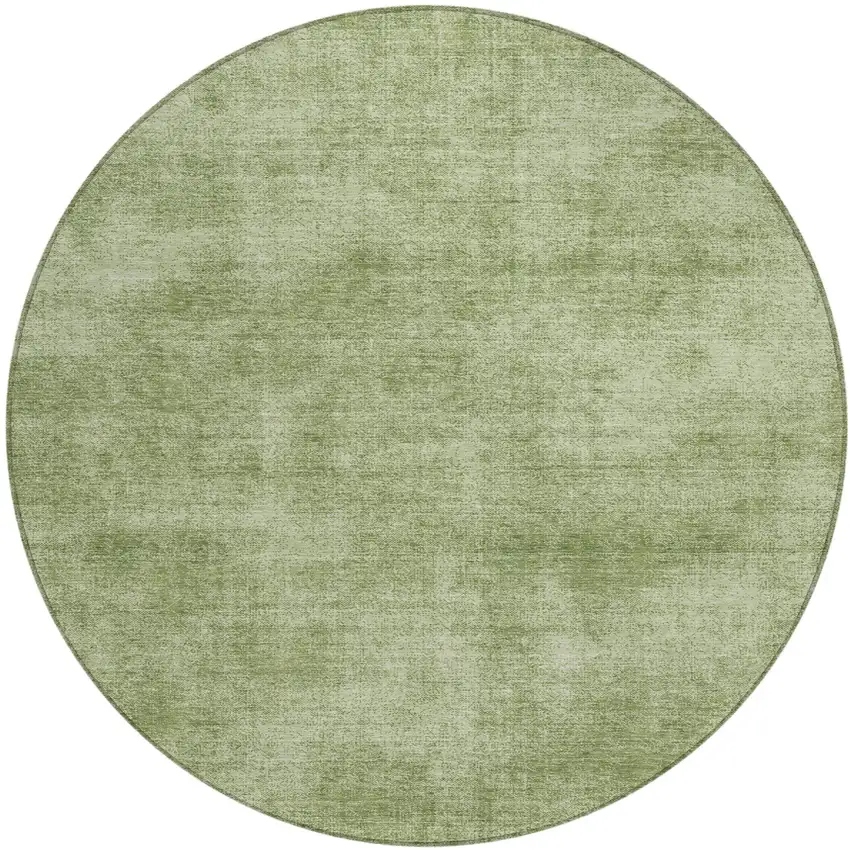 8' Green Round Washable Indoor Outdoor Area Rug Photo 2