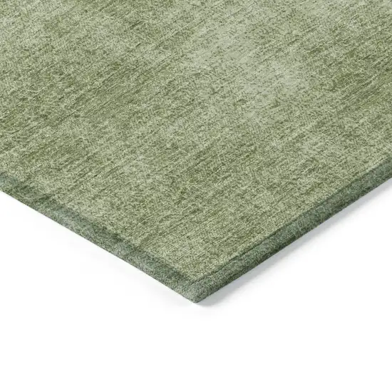 8' Green Round Washable Indoor Outdoor Area Rug Photo 4