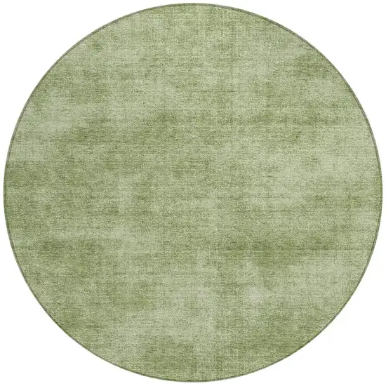 8' Green Round Washable Indoor Outdoor Area Rug Photo 6