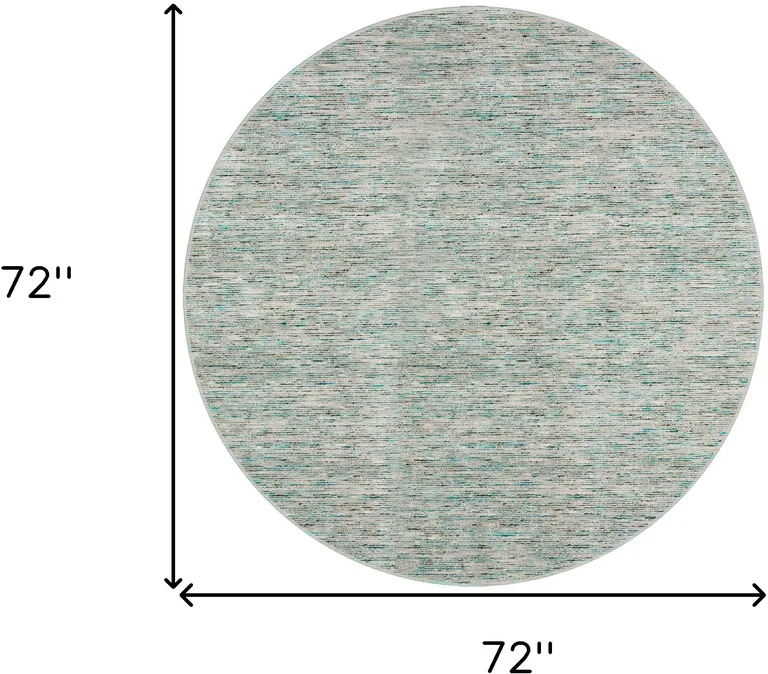 6' Green Round Wool Hand Loomed Handmade Area Rug Photo 3