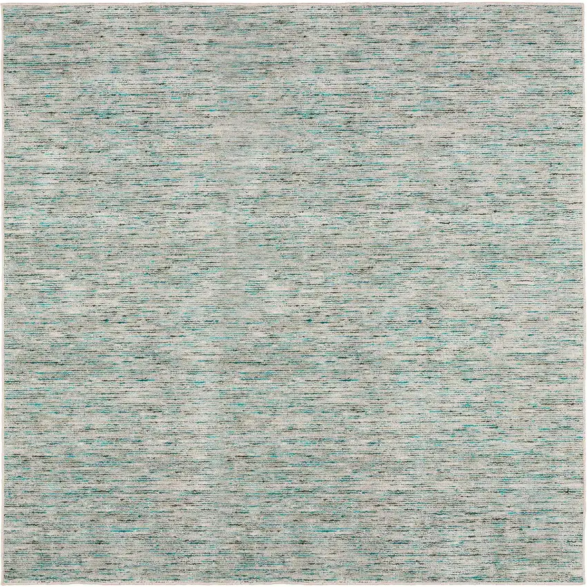 4' Green Square Wool Hand Loomed Handmade Area Rug Photo 1