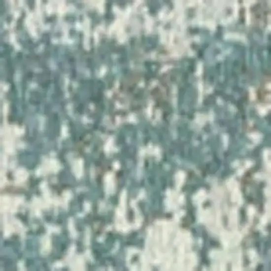 8' Green White And Gray Abstract Washable Round Rug With UV Protection Photo 3