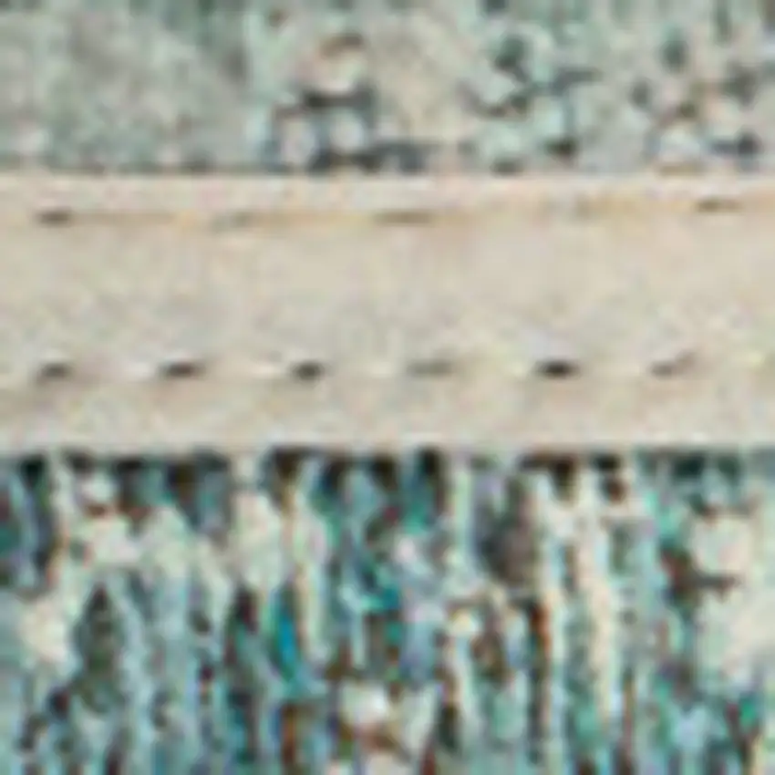 8' Green White And Gray Abstract Washable Round Rug With UV Protection Photo 8