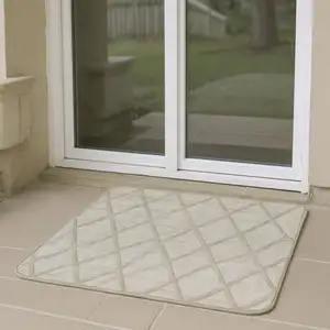 Photo of 6' Green Wool Geometric Hand Woven Runner Rug