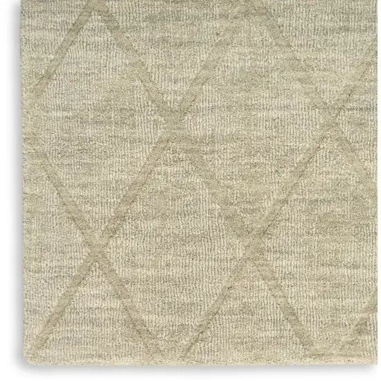 6' Green Wool Geometric Hand Woven Runner Rug Photo 9