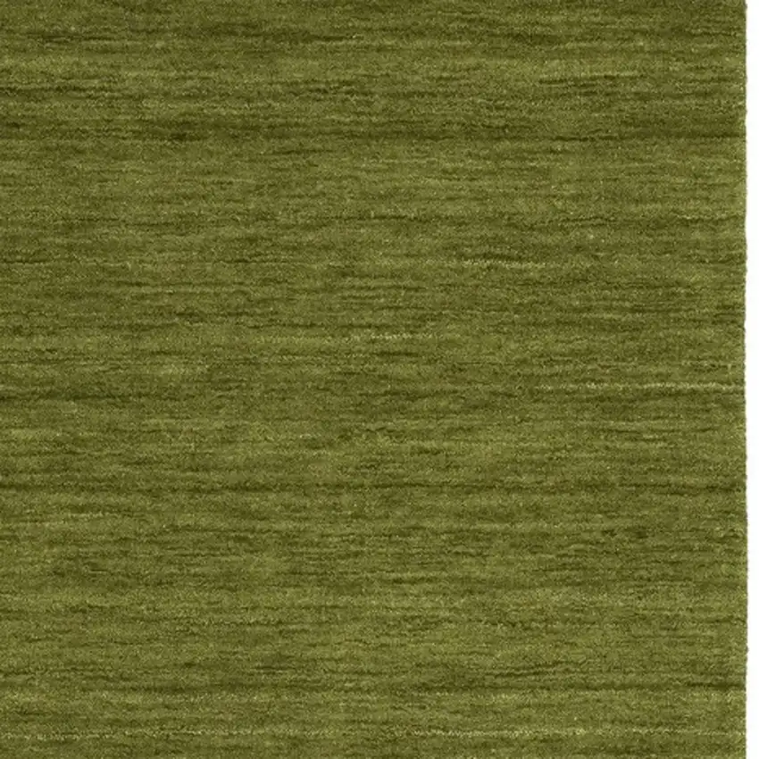 8' Green Wool Hand Tufted Runner Rug Photo 5