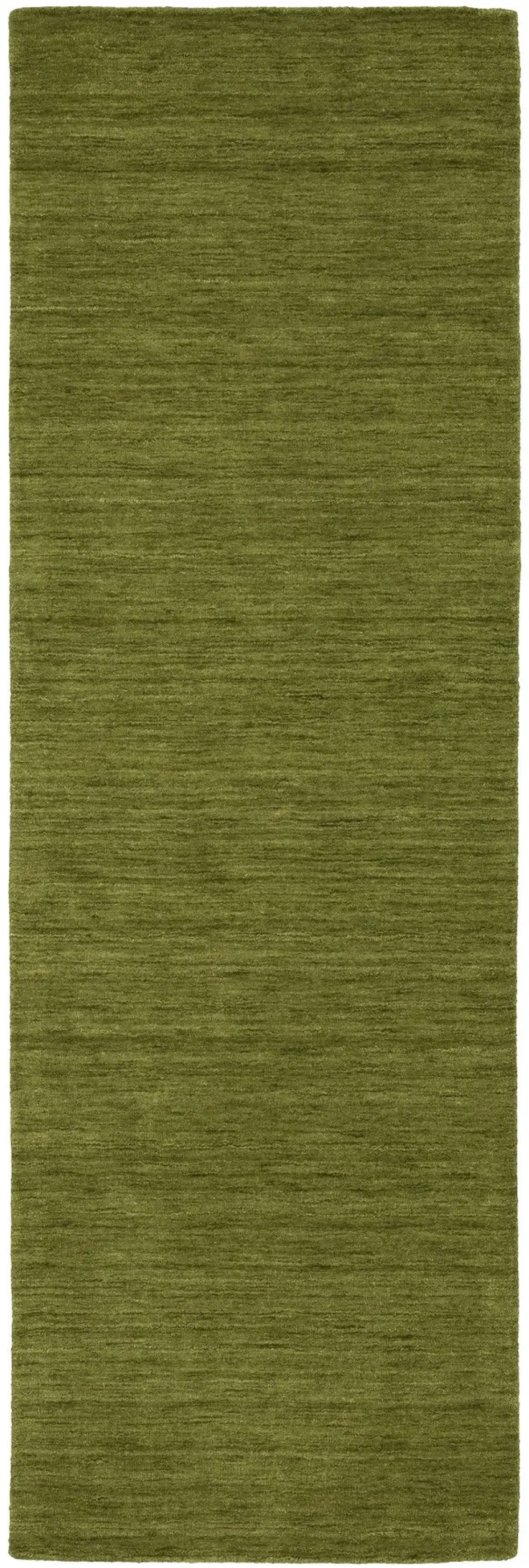 8' Green Wool Hand Tufted Runner Rug Photo 4