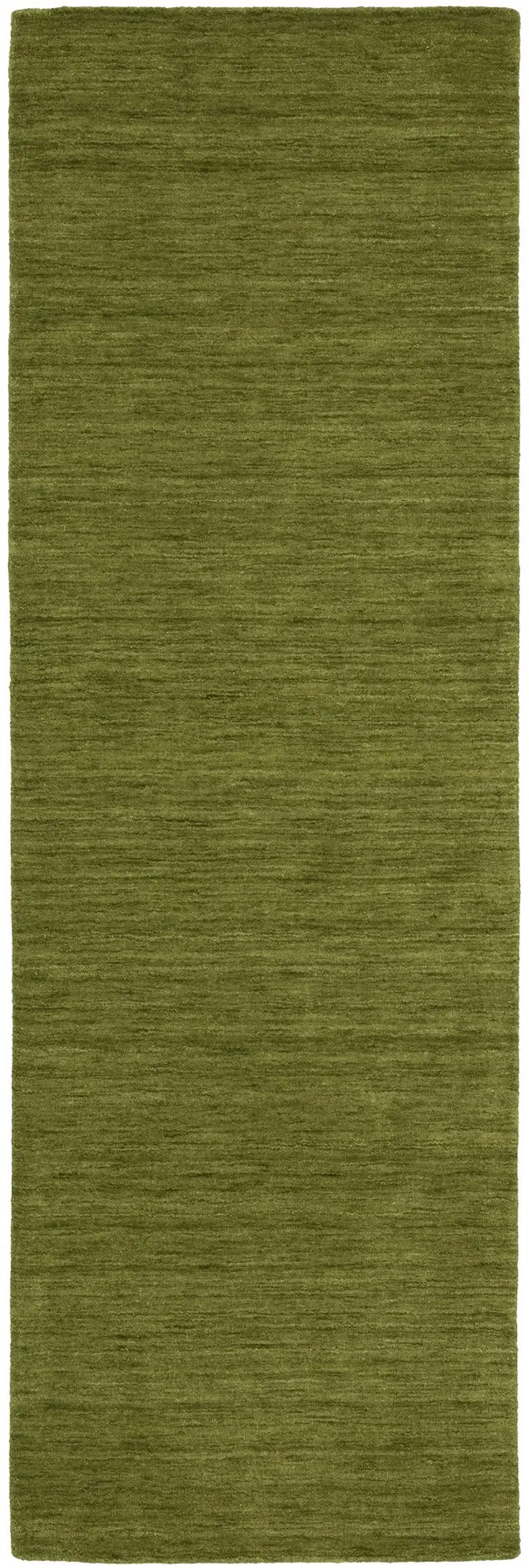 8' Green Wool Hand Tufted Runner Rug Photo 2