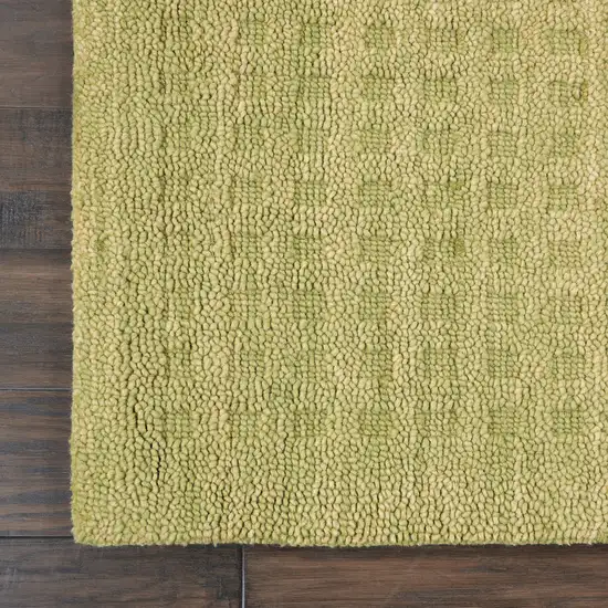 8' Green Wool Runner Rug Photo 9
