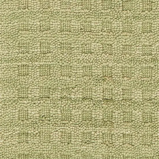 8' Green Wool Runner Rug Photo 7