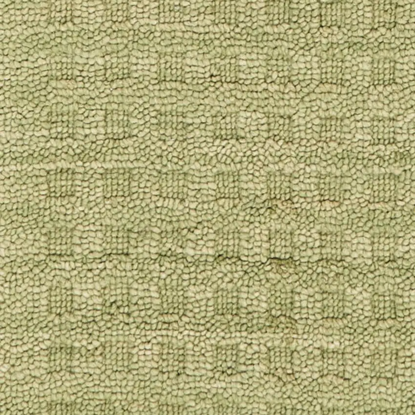 8' Green Wool Runner Rug Photo 7
