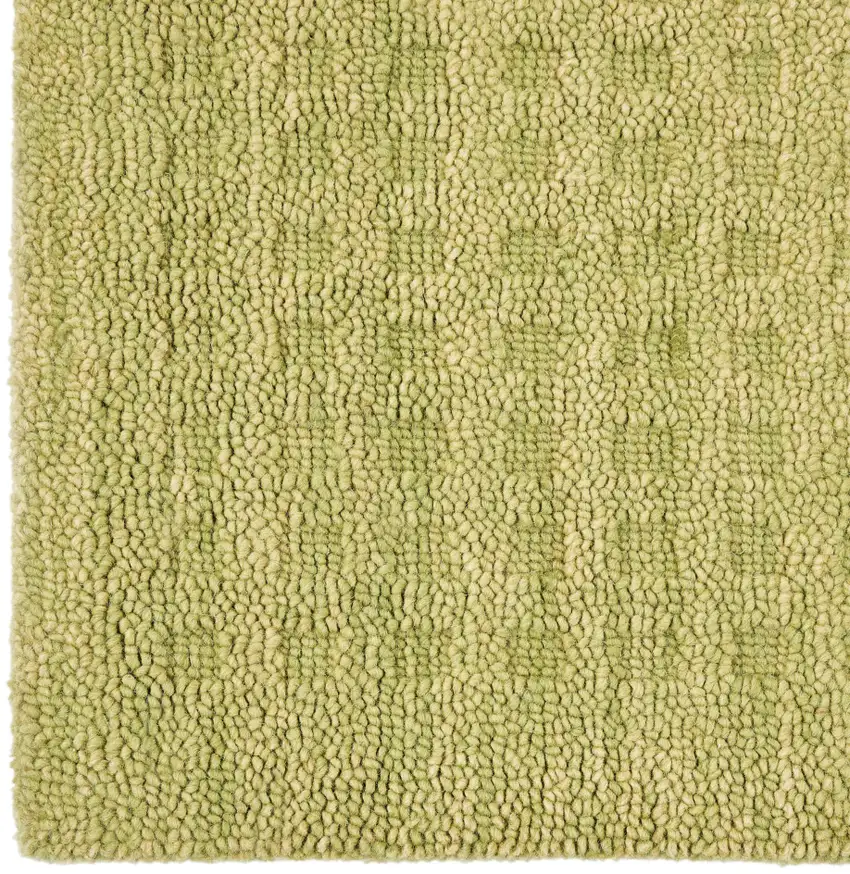 8' Green Wool Runner Rug Photo 8