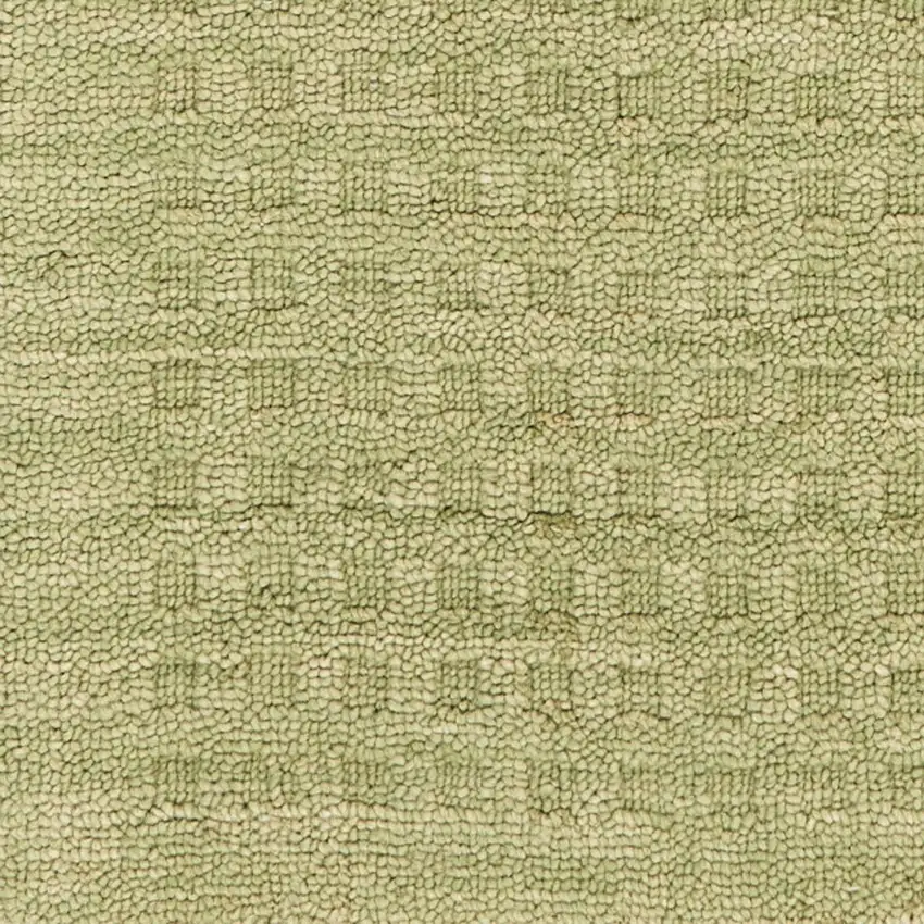 8' Green Wool Runner Rug Photo 8