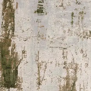 Photo of 20' Green and Ivory Abstract Power Loom Distressed Runner Rug