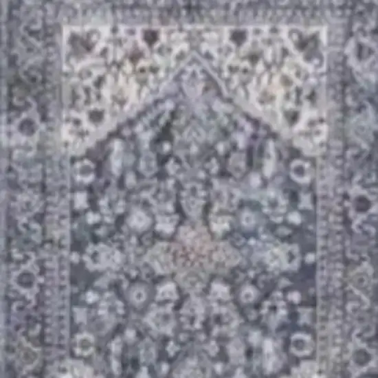 8' Green and Ivory Floral Power Loom Distressed Washable Runner Rug Photo 3
