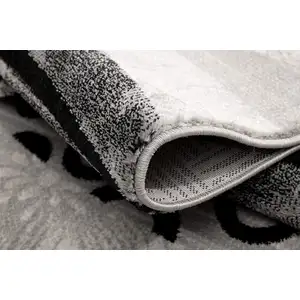 Photo of 8' Grey Abstract Power Loom Runner Rug
