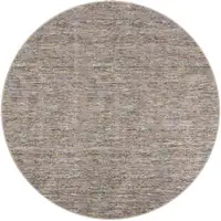 Photo of 6' Grey Blue And Yellow Round Wool Hand Loomed Handmade Area Rug