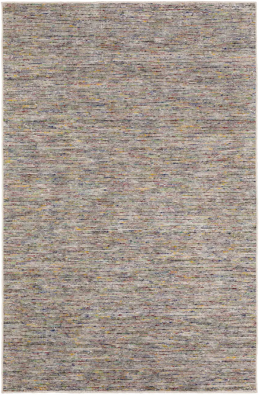 4' Grey Blue And Yellow Square Wool Hand Loomed Handmade Area Rug Photo 1