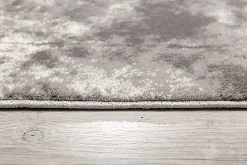 10' Grey Patchwork Power Loom Runner Rug Photo 8