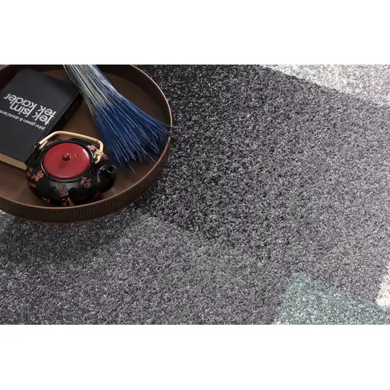 5' Grey Round Abstract Area Rug Photo 7