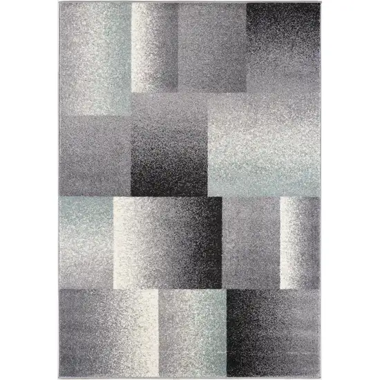 5' Grey Round Abstract Area Rug Photo 3