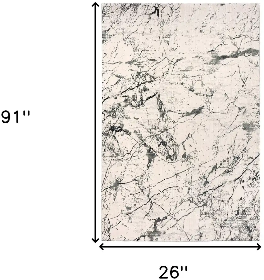 8' Ivory Abstract Area Rug Photo 5