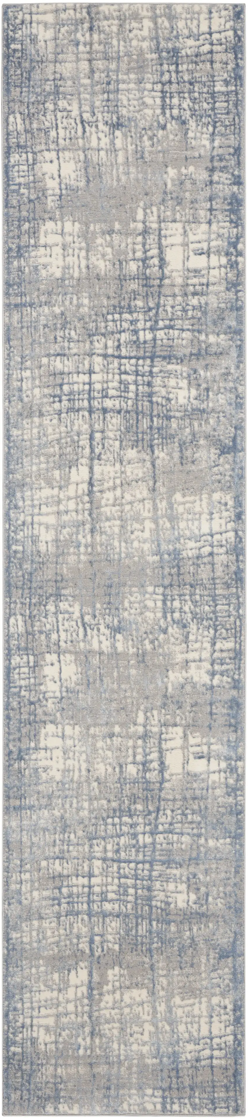 10' Ivory Abstract Power Loom Runner Rug Photo 2