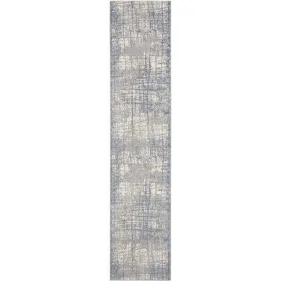 10' Ivory Abstract Power Loom Runner Rug Photo 2