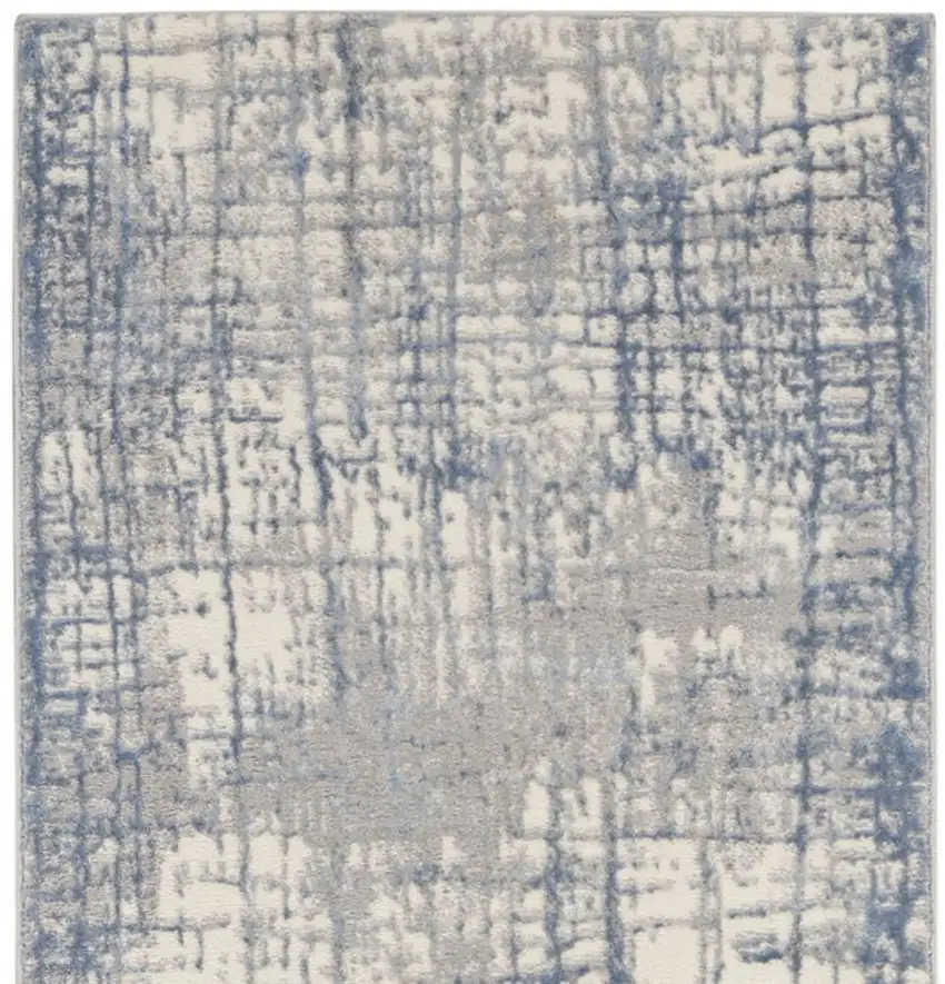 10' Ivory Abstract Power Loom Runner Rug Photo 4
