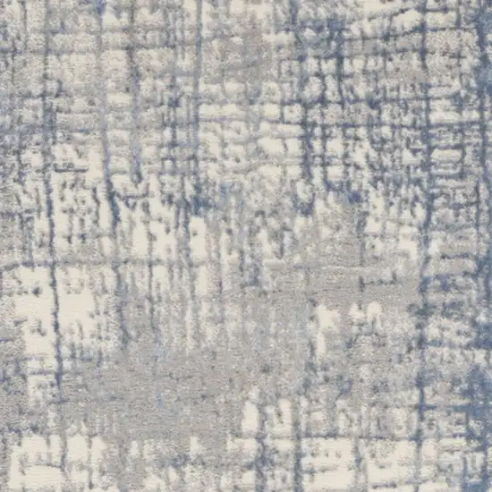 10' Ivory Abstract Power Loom Runner Rug Photo 3