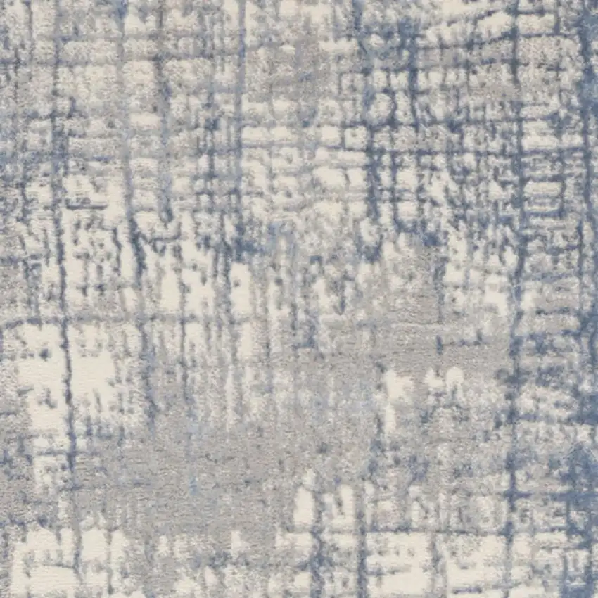 10' Ivory Abstract Power Loom Runner Rug Photo 3