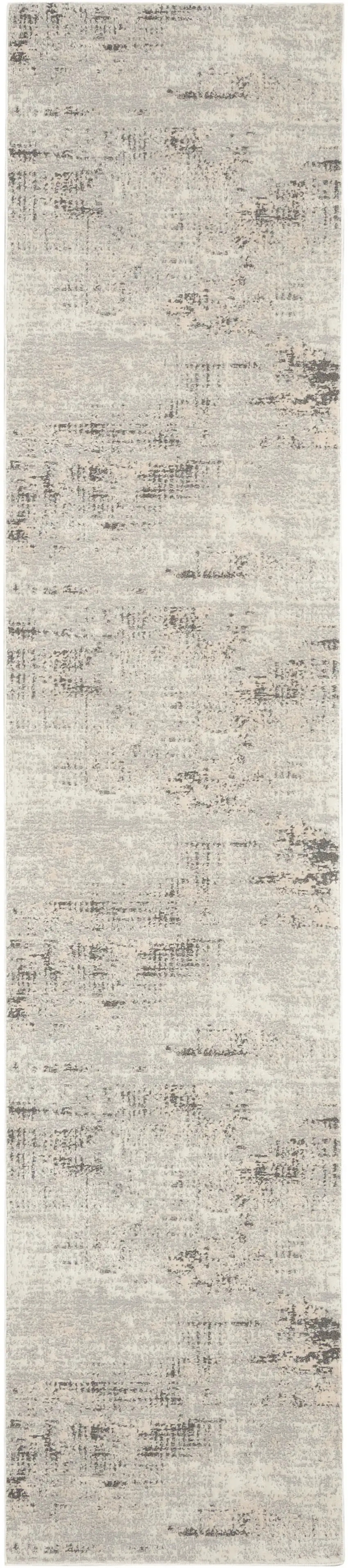 10' Ivory Abstract Power Loom Runner Rug Photo 2