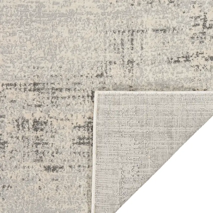10' Ivory Abstract Power Loom Runner Rug Photo 7