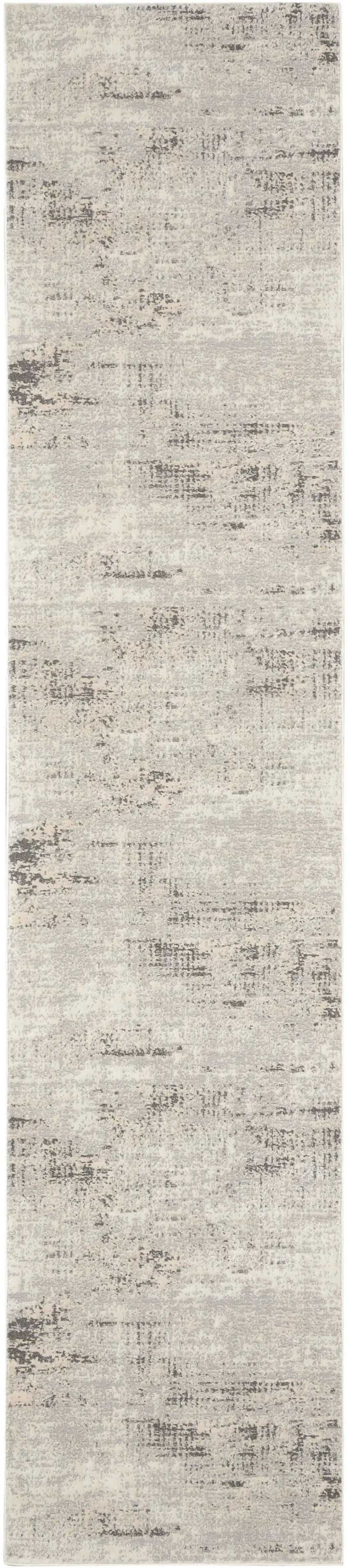 10' Ivory Abstract Power Loom Runner Rug Photo 4