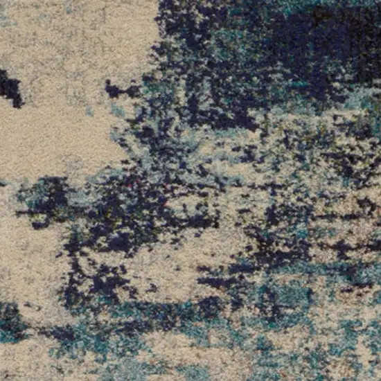 12' Ivory Abstract Power Loom Runner Rug Photo 3