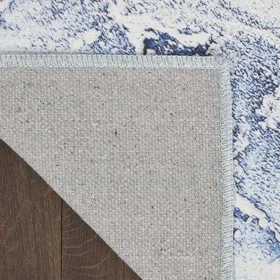 8' Ivory Abstract Power Loom Runner Rug Photo 7