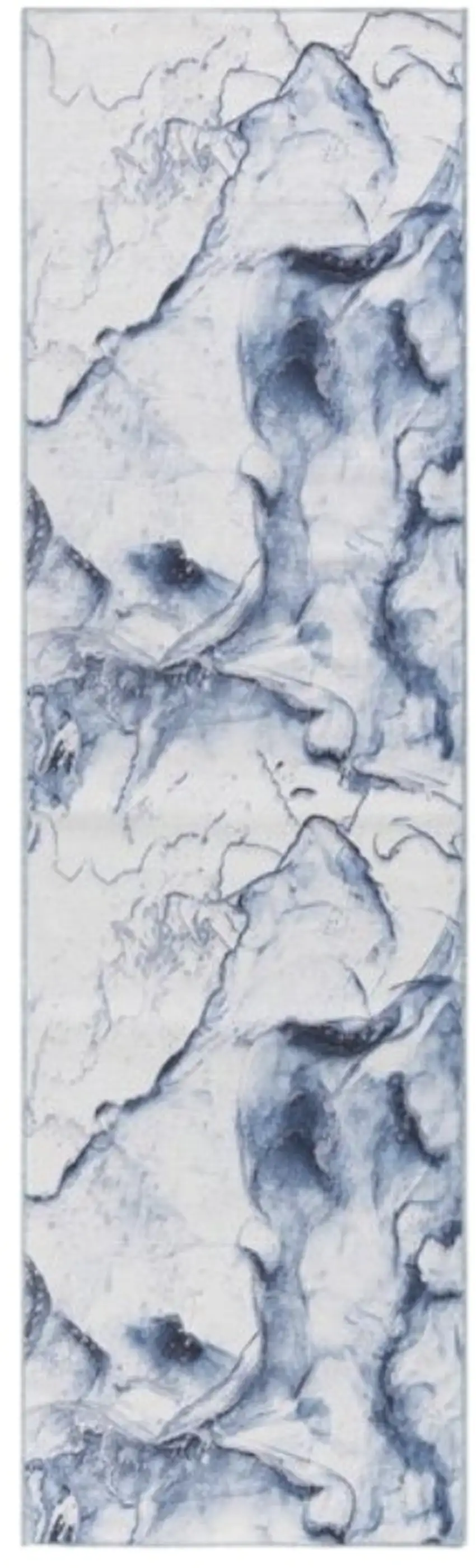 8' Ivory Abstract Power Loom Runner Rug Photo 1