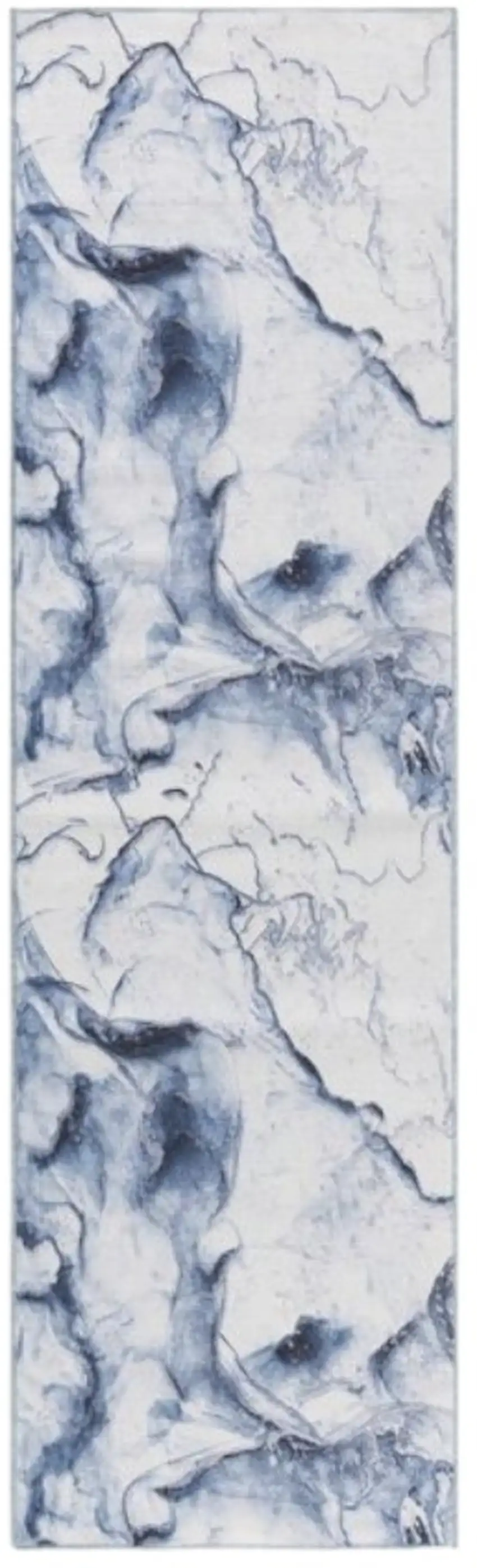 8' Ivory Abstract Power Loom Runner Rug Photo 6