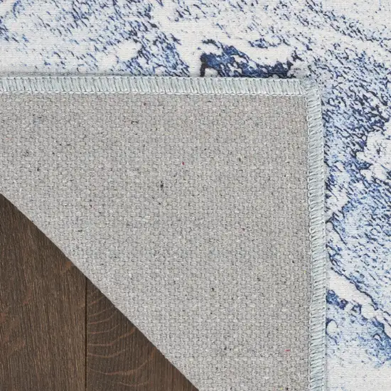 8' Ivory Abstract Power Loom Runner Rug Photo 8
