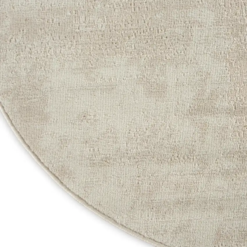 4' Ivory Abstract Round Rug Photo 9