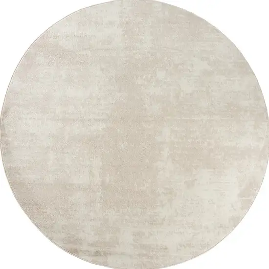 8' Ivory Abstract Round Rug Photo 2