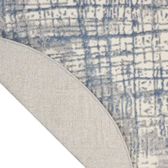 6' Ivory Abstract Round Rug Photo 8