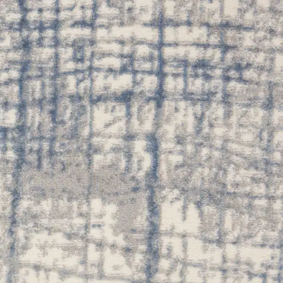 6' Ivory Abstract Round Rug Photo 9