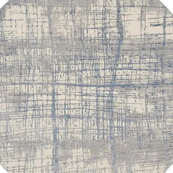8' Ivory Abstract Round Rug Photo 4