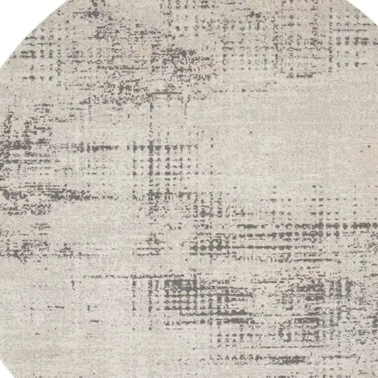 8' Ivory Abstract Round Rug Photo 7