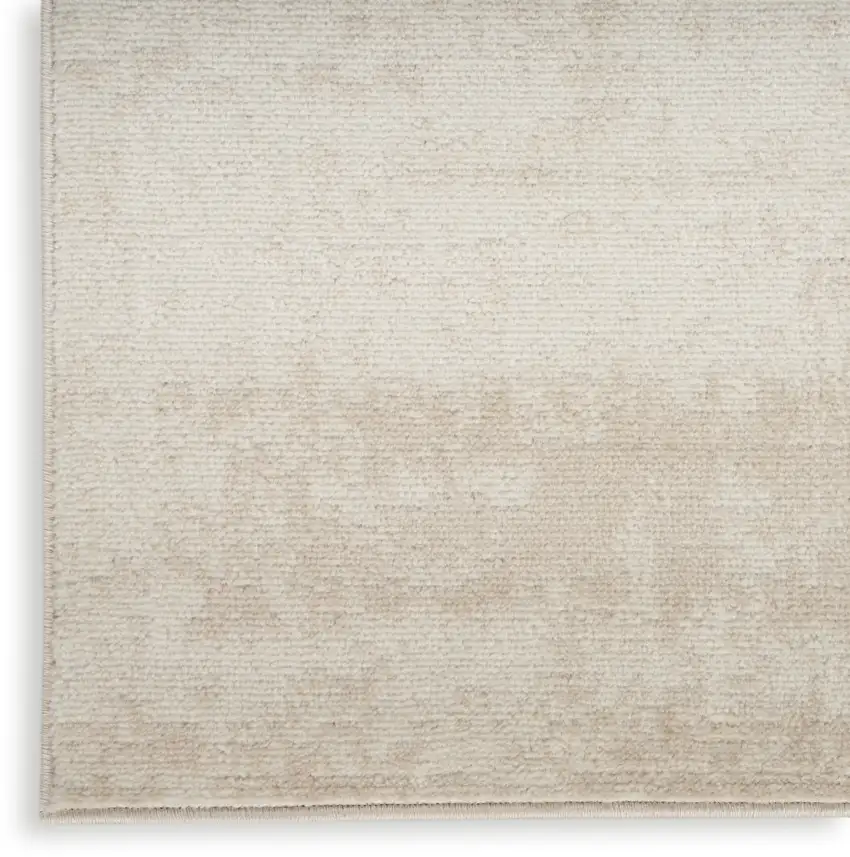 8' Ivory Abstract Runner Rug Photo 9