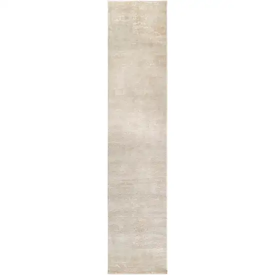 8' Ivory Abstract Runner Rug Photo 4