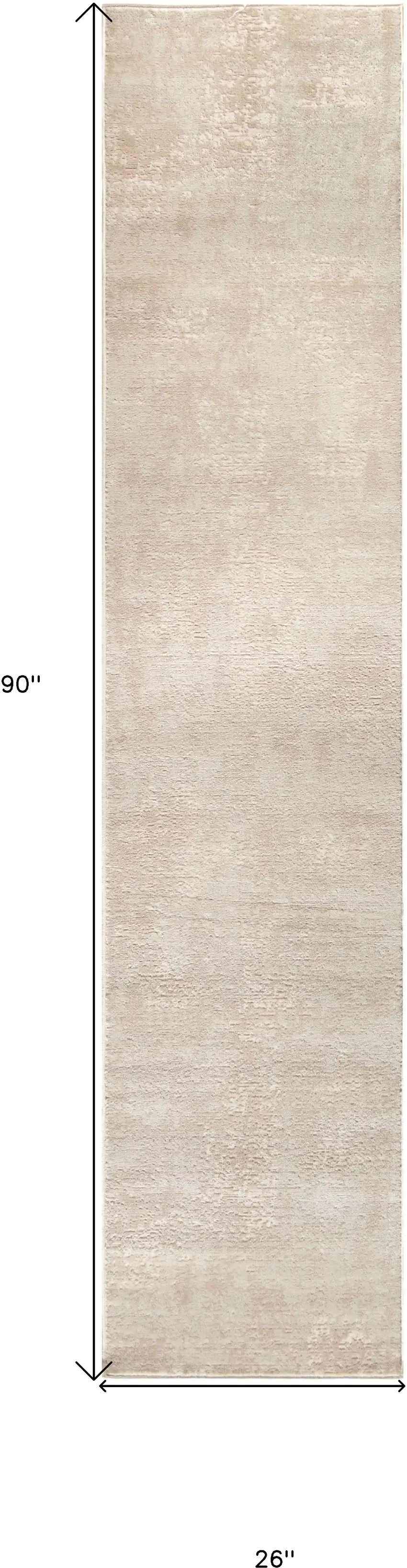 8' Ivory Abstract Runner Rug Photo 3