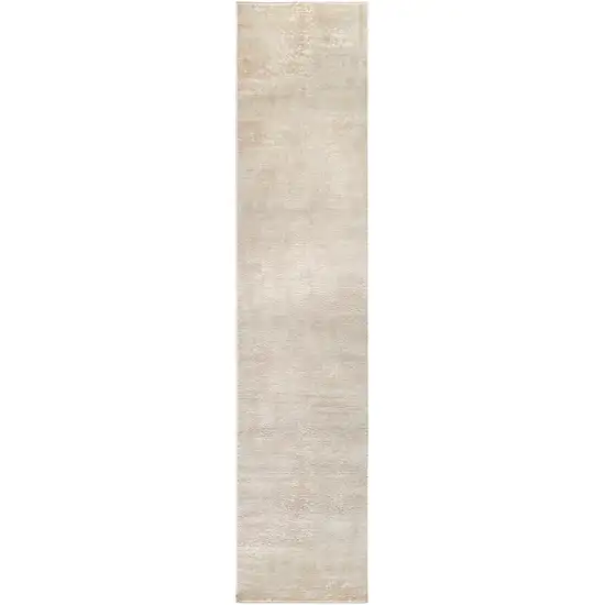 8' Ivory Abstract Runner Rug Photo 2